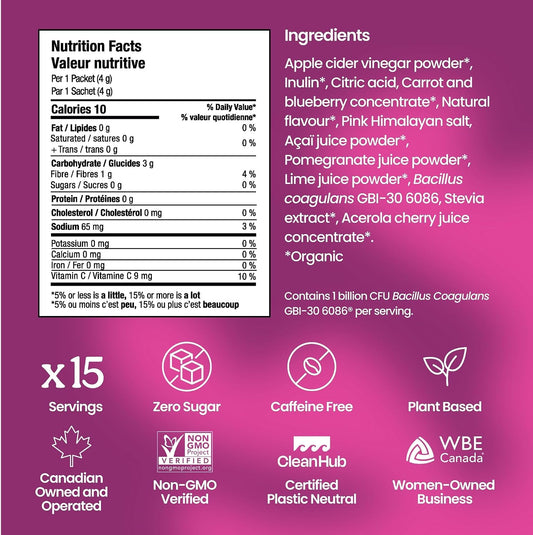 Blume SuperBelly Acai Pomegranate, Gut Health + Hydration, 15 sachets