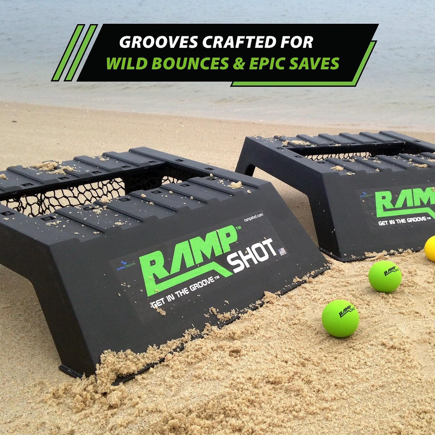 Vivere RampShot Outdoor Toss Game Set with 2 Ramps & 4 Balls