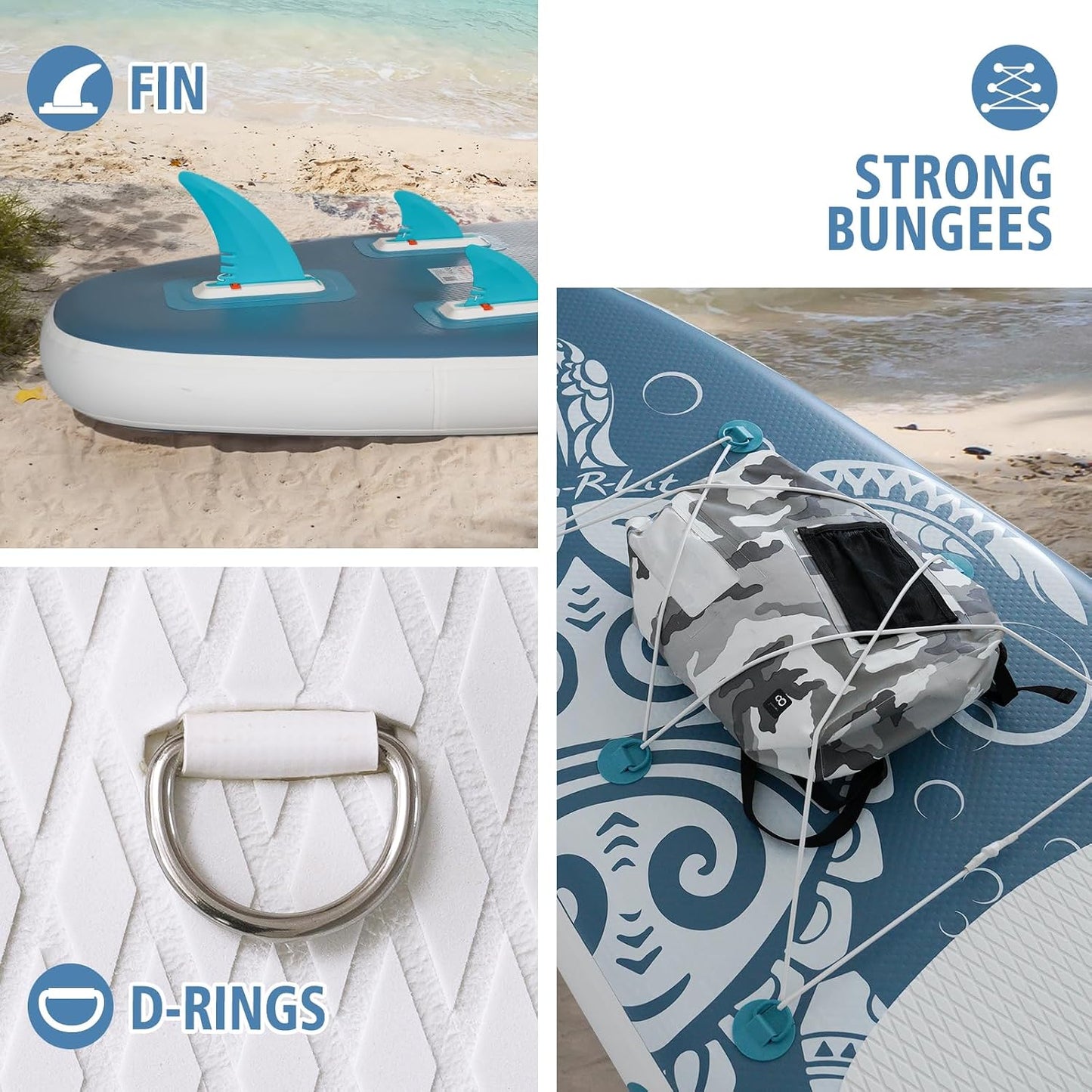 FEATH-R-LITE Inflatable Stand Up Paddle Board with Beginner SUP Accessories