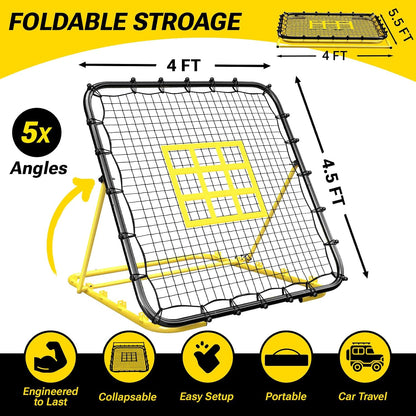 Dimples Excel 4x4.5 FT Heavy-Duty Baseball Rebounder