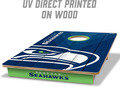 YouTheFan NFL Seattle Seahawks 2' x 3' Wood Cornhole Game with Logo Bags