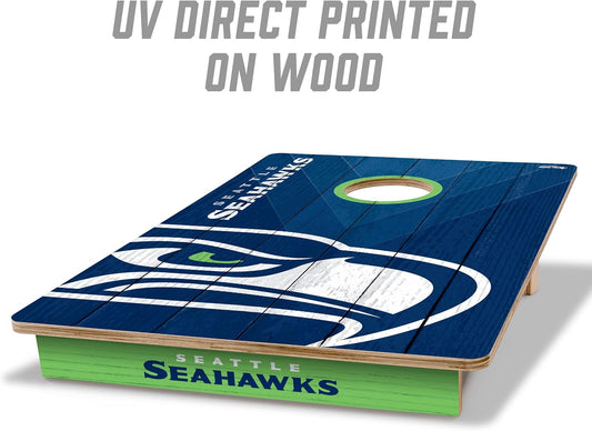 YouTheFan NFL Seattle Seahawks 2' x 3' Wood Cornhole Game with Logo Bags