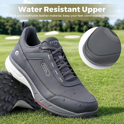 FitVille Extra Wide Mens Golf Shoes Arch Fit Spikeless Course Shoes
