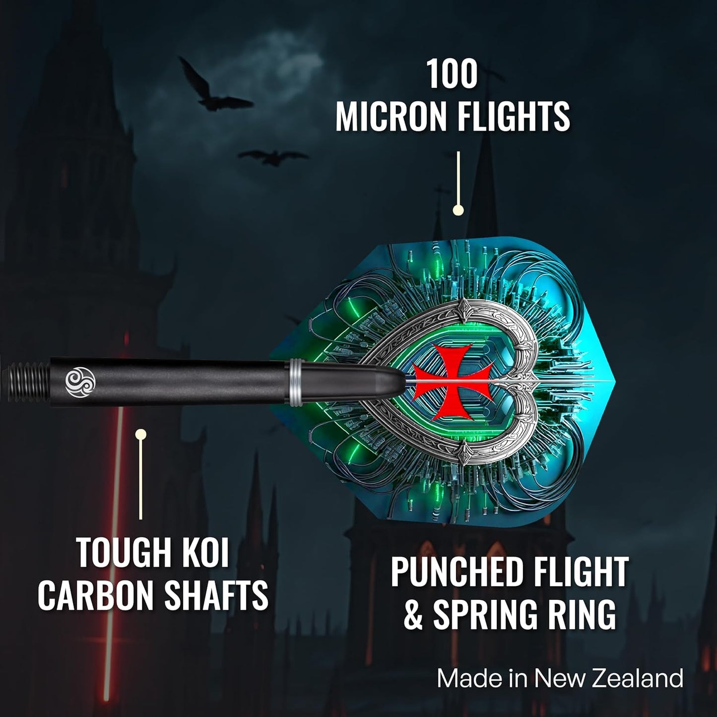 Shot! Future Knights Dreadheard Steel Tip Darts | 90% Tungsten