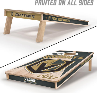 YouTheFan NHL Vegas Golden Knights 2’ x 4’ Professional Wood Cornhole Game with Logo Bags