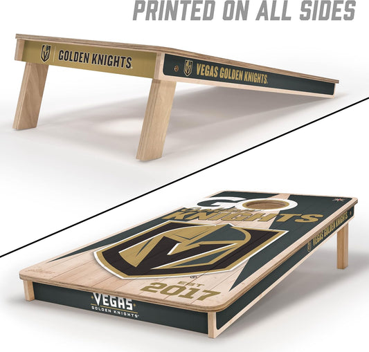 YouTheFan NHL Vegas Golden Knights 2’ x 4’ Professional Wood Cornhole Game with Logo Bags