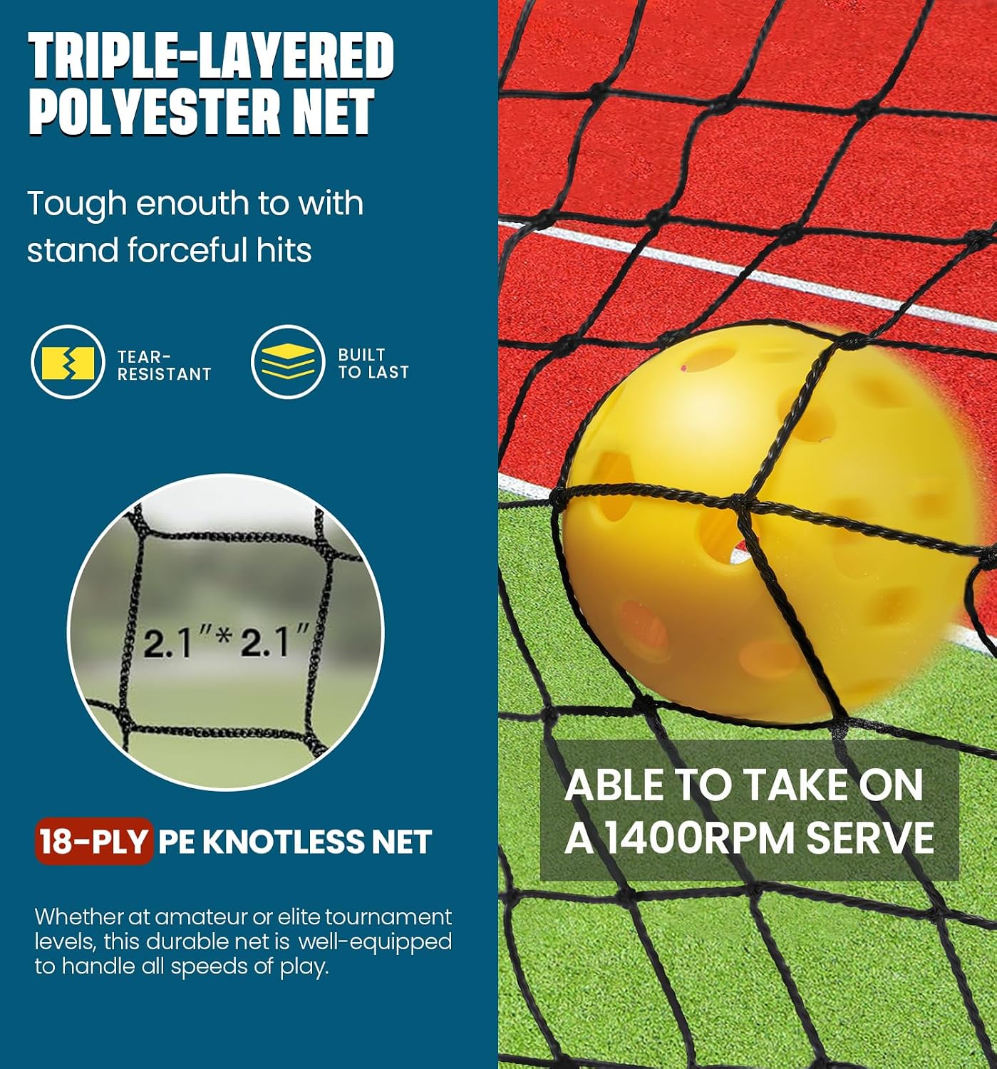 BAGAIL Portable Pickleball Net Set with Wheels, 22 FT Regulation Size