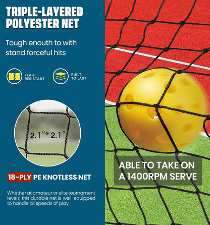 BAGAIL Portable Pickleball Net Set with Wheels, 22 FT Regulation Size