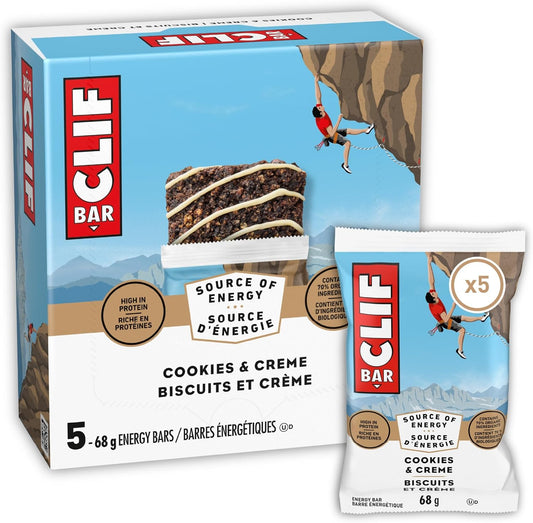 Clif Bar Energy Bars, Cookies and Creme 340 g (Pack of 5)