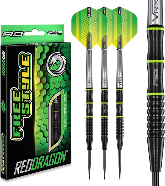Red Dragon Freestyle 90% Tungsten Steel Darts with Flights and Stems