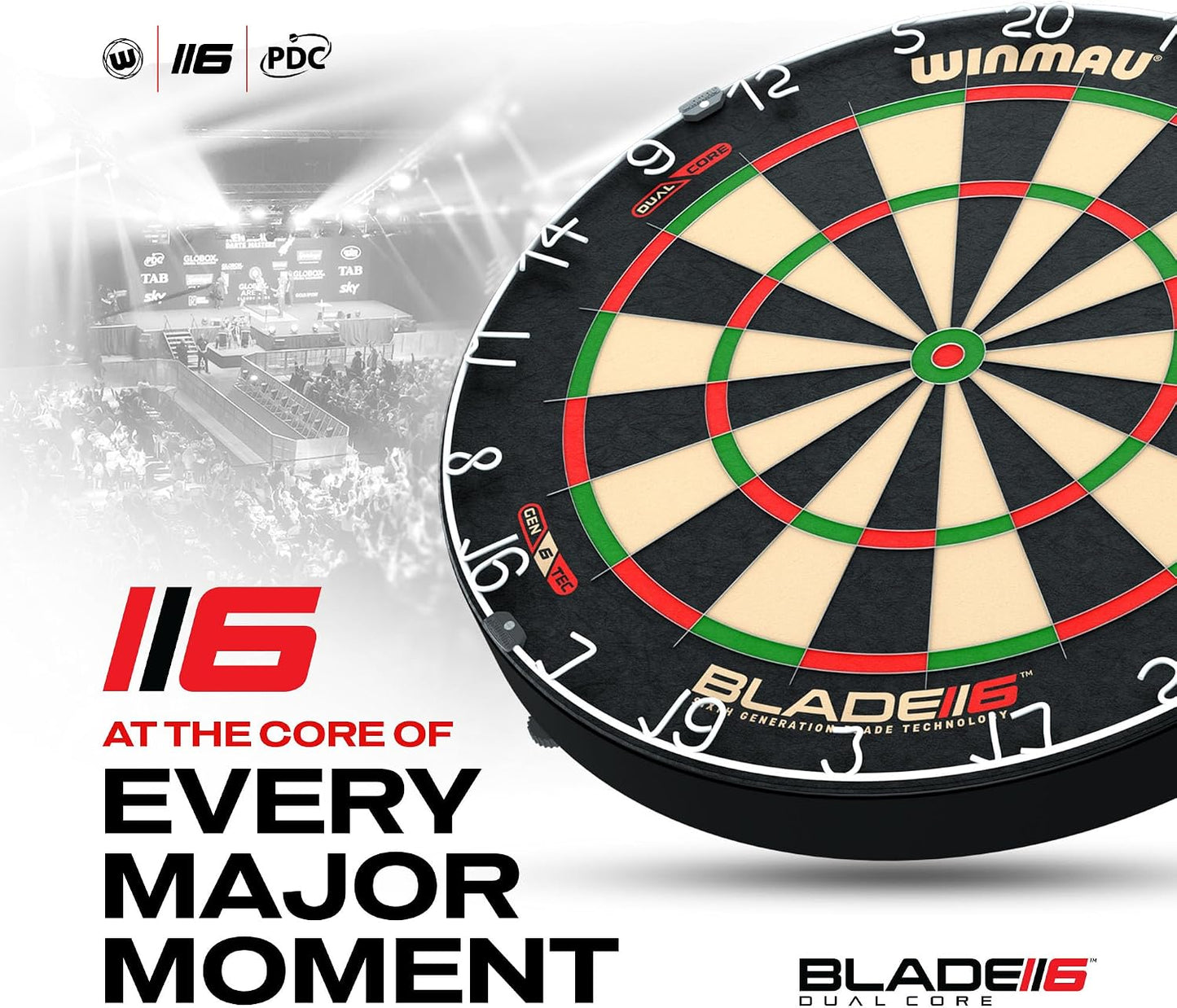 WINMAU Darts Blade 6 Dual Core Professional Dartboard with Official Tournament Specifications
