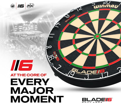 WINMAU Darts Blade 6 Dual Core Professional Dartboard with Official Tournament Specifications
