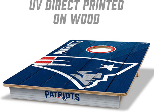 YouTheFan NFL New England Patriots 2' x 3' Wood Cornhole Game with Logo Bags