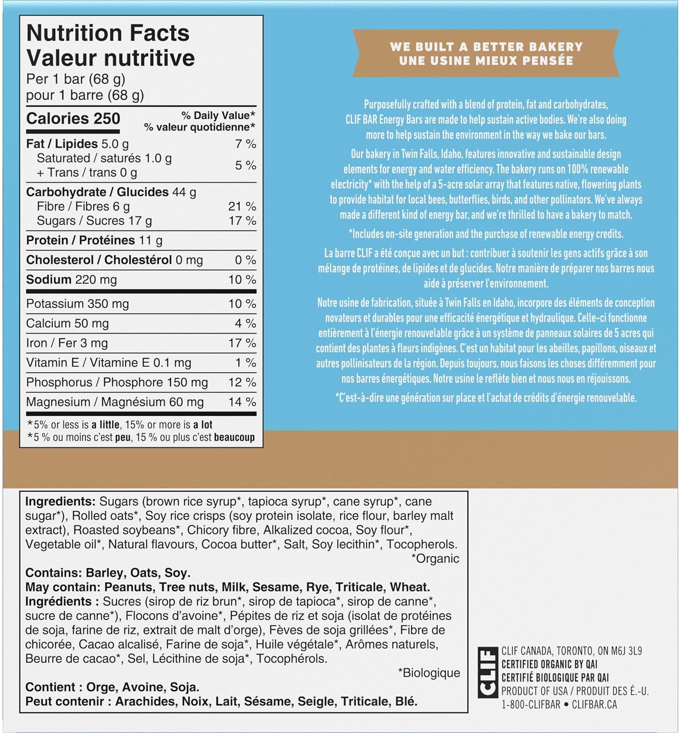 Clif Bar Energy Bars, Cookies and Creme 340 g (Pack of 5)