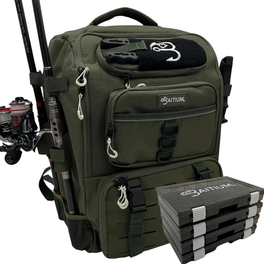 Baitium Fishing Backpack, Tackle Bag With Rod Holders