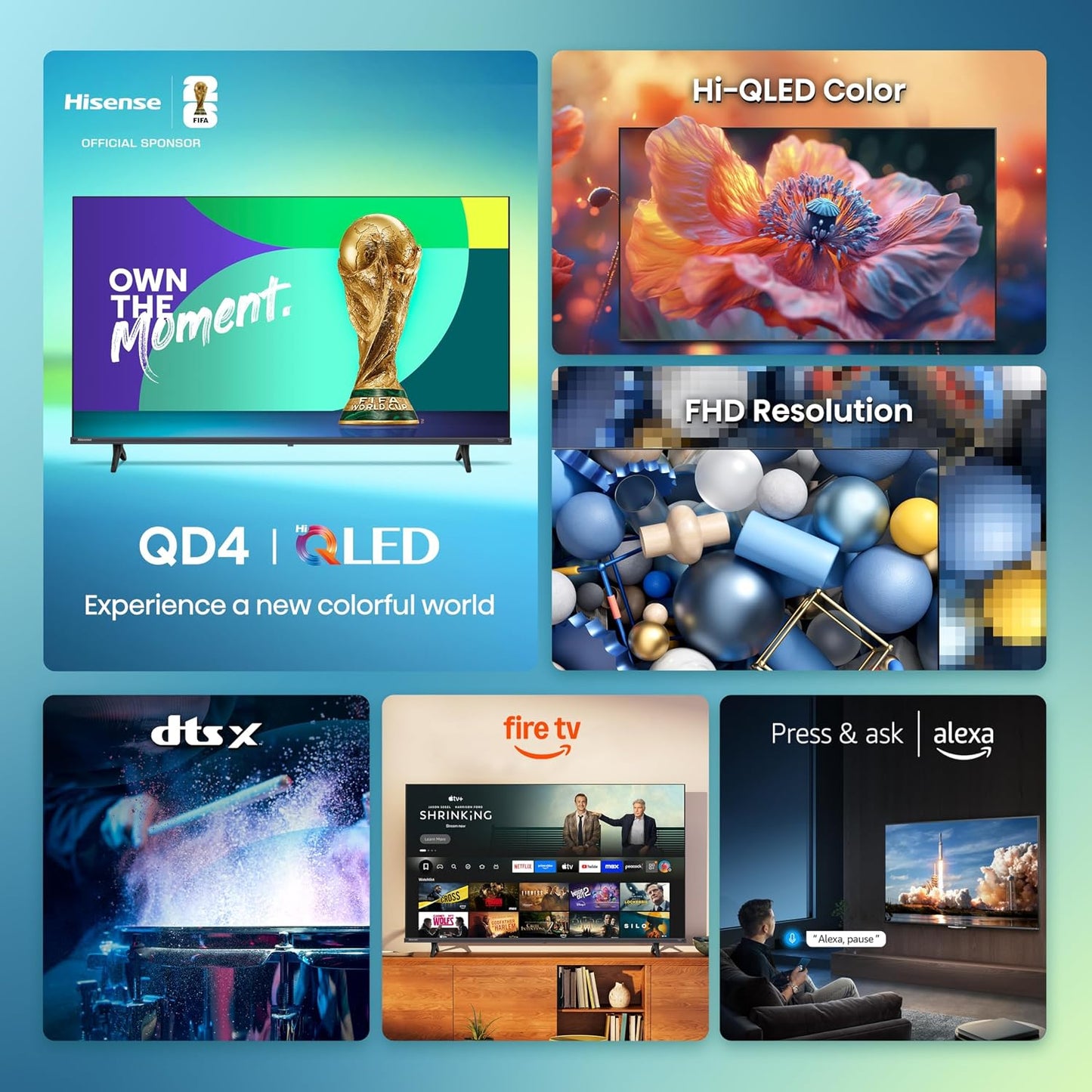 Hisense 40" Hi-QLED HD Smart Fire TV (40QD4SF)