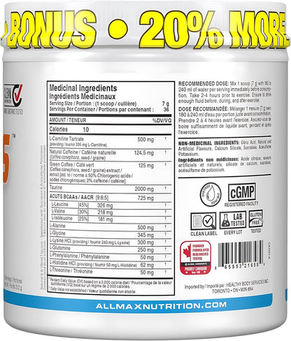 ALLMAX ACUTS Amino Energy Powder, Blue Raspberry