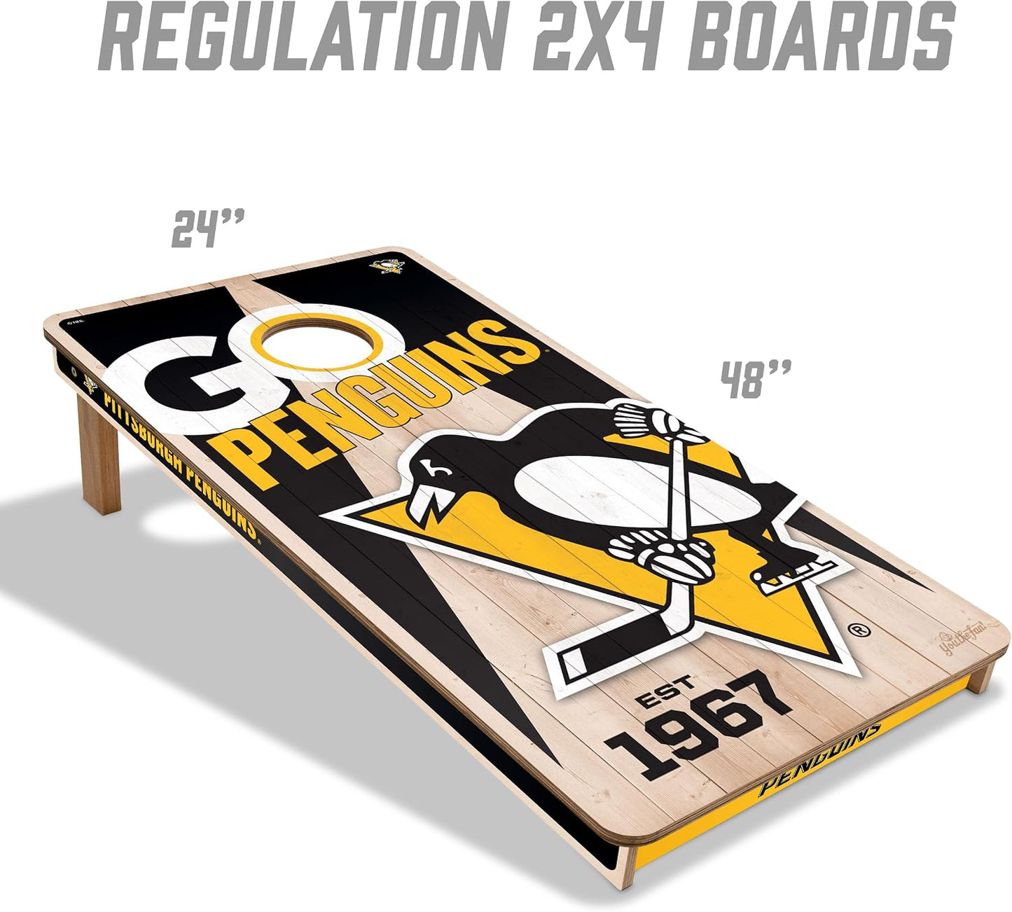 YouTheFan NHL Pittsburgh Penguins 2’ x 4’ Cornhole Game
