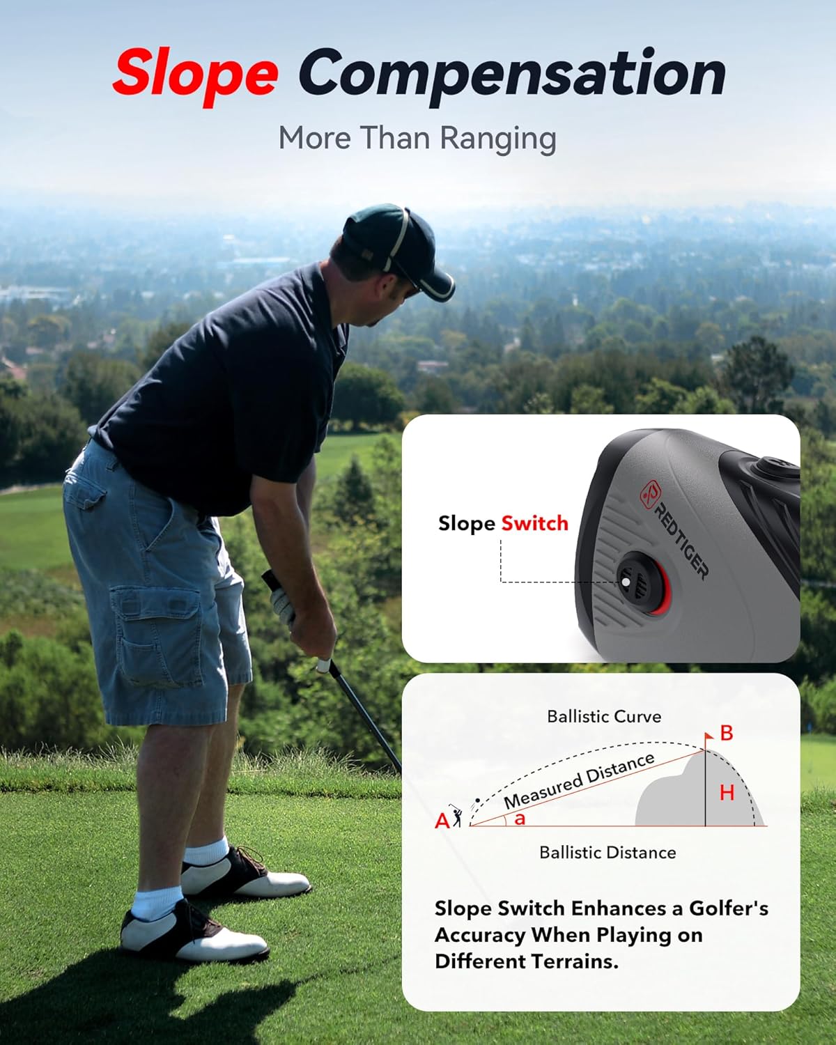 REDTIGER 1200 Yards Golf Range Finder with Slope