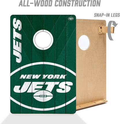 YouTheFan NFL New York Jets 2’ x 3’ Wood Cornhole Game with Logo Bags