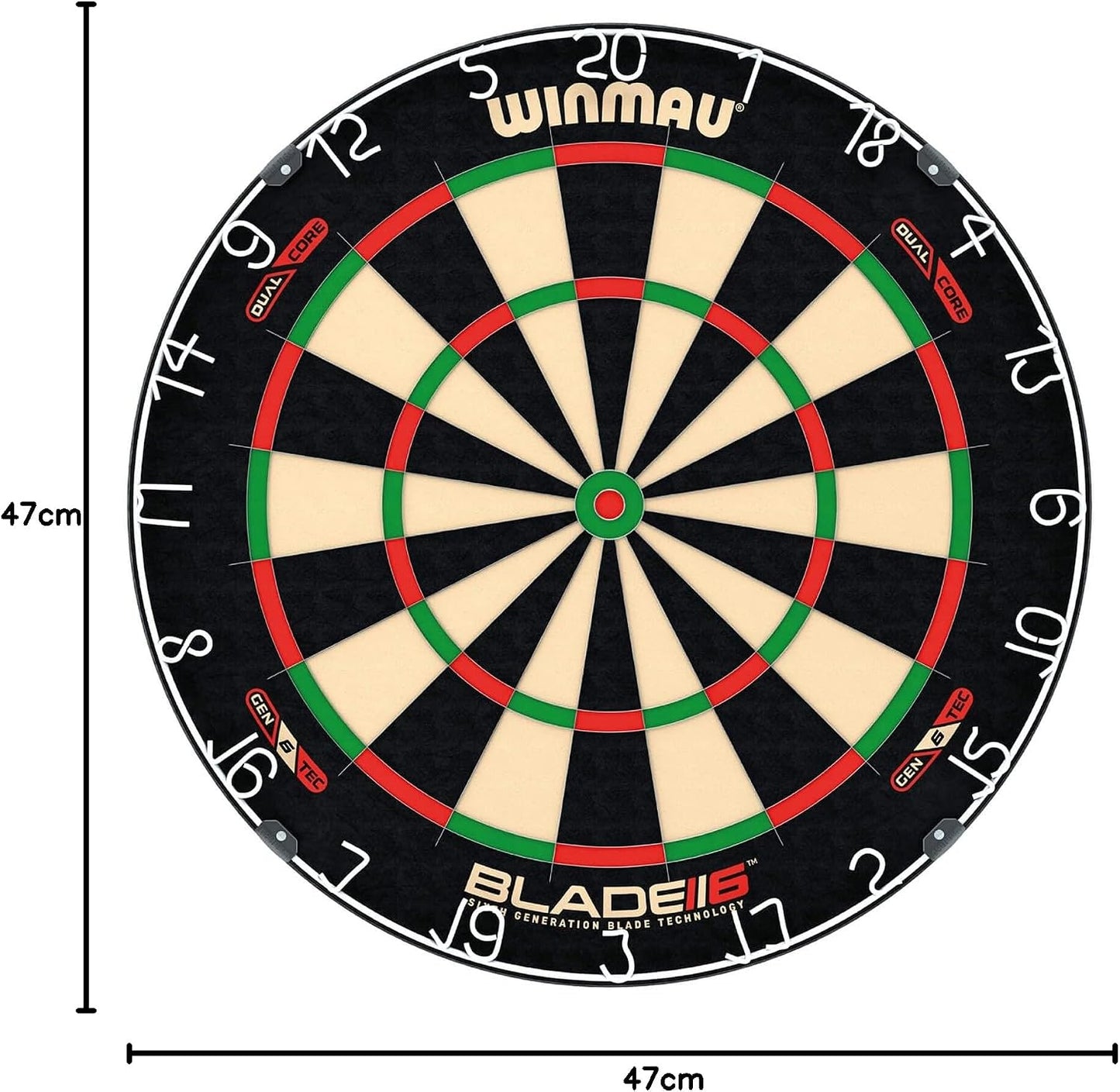 WINMAU Darts Blade 6 Dual Core Professional Dartboard with Official Tournament Specifications