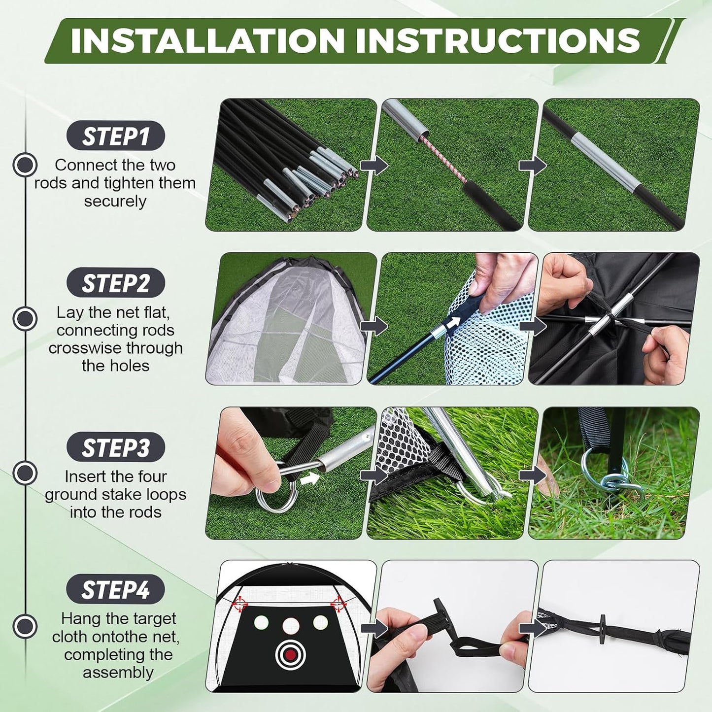 Golf Net, 10x7FT Durable Large Golf Practice Net