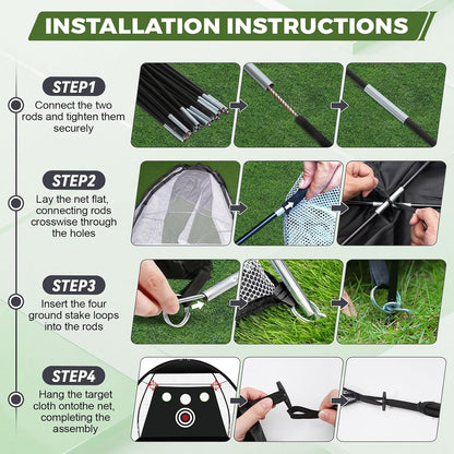Golf Net, 10x7FT Durable Large Golf Practice Net