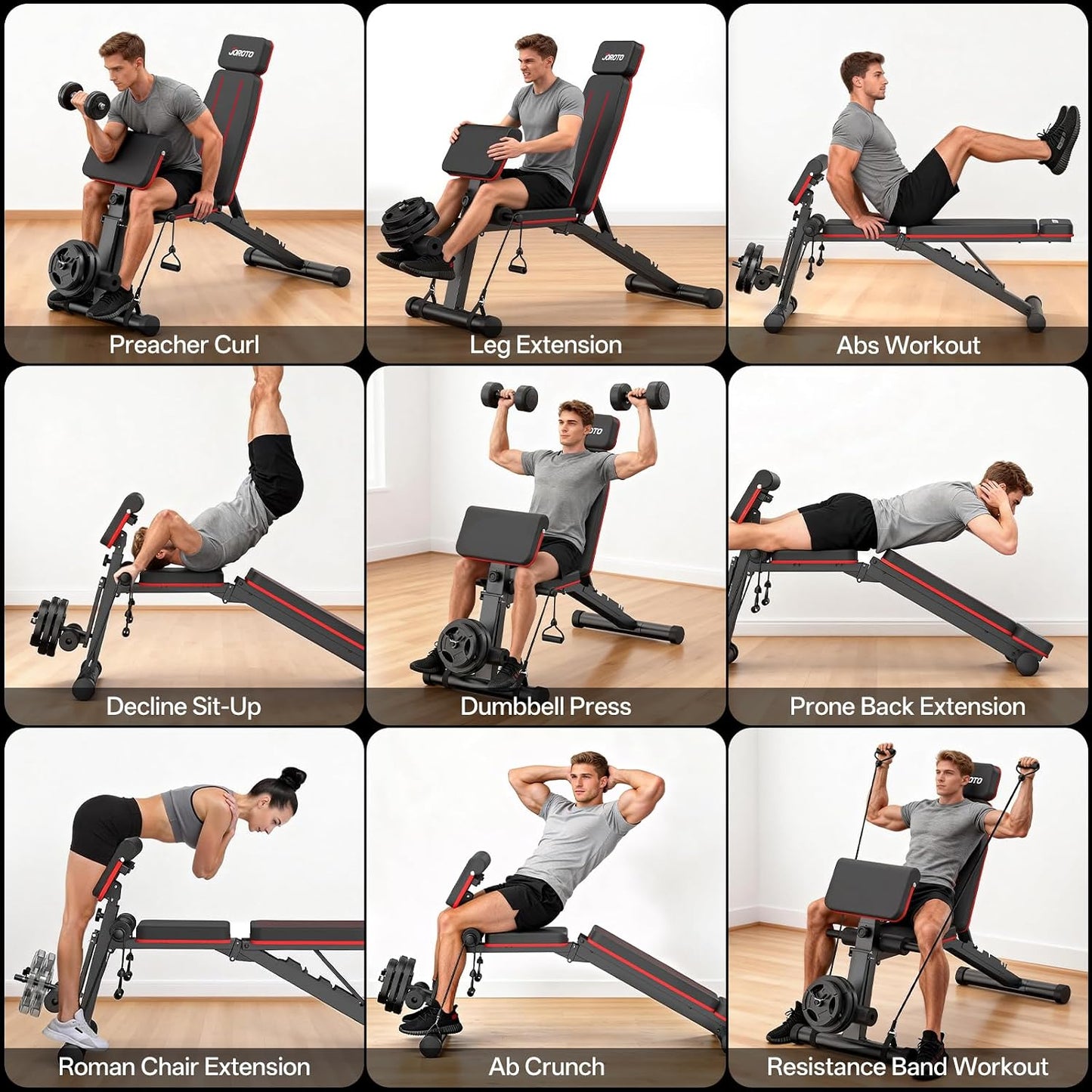 JOROTO Adjustable Weight Bench