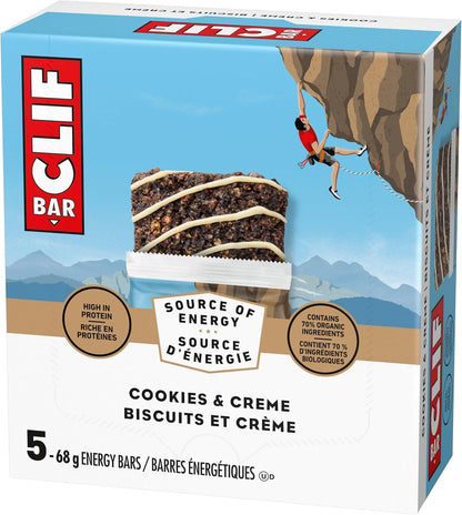 Clif Bar Energy Bars, Cookies and Creme 340 g (Pack of 5)