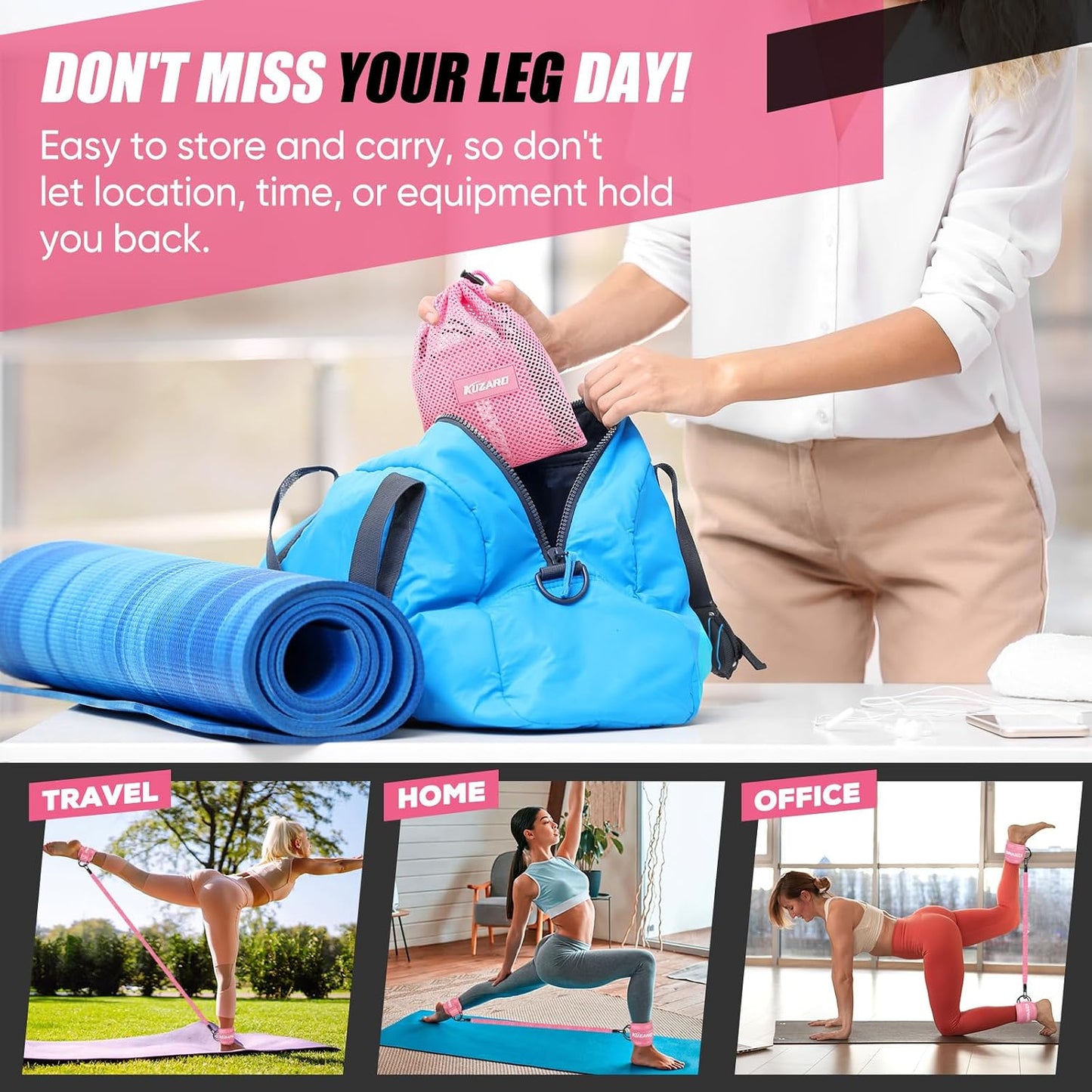 Resistance Bands with Ankle Straps, Ankle Weights Bands for Working Out