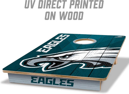YouTheFan NFL Philadelphia Eagles 2' x 3' Wood Cornhole Game with Logo Bags