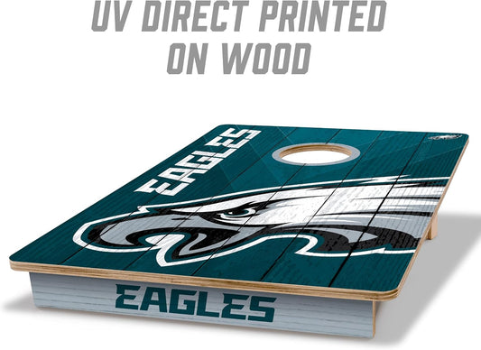 YouTheFan NFL Philadelphia Eagles 2' x 3' Wood Cornhole Game with Logo Bags