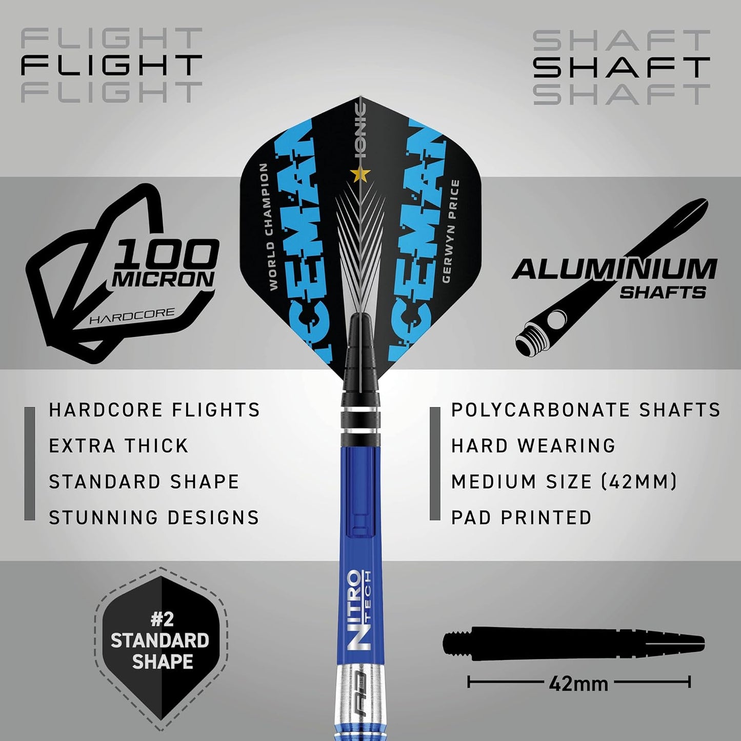 Gerwyn Price 24g Tungsten Darts Set with Flights and Stems