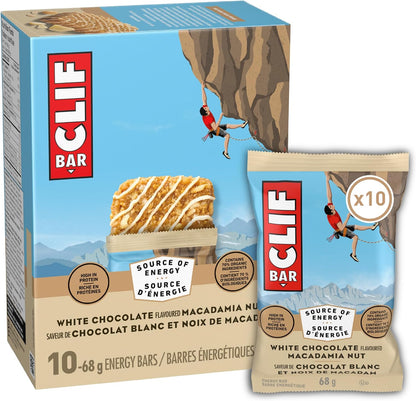 Clif Bar, Energy Bars, White Chocolate Macadamia Nut, 680 g (Pack of 10)