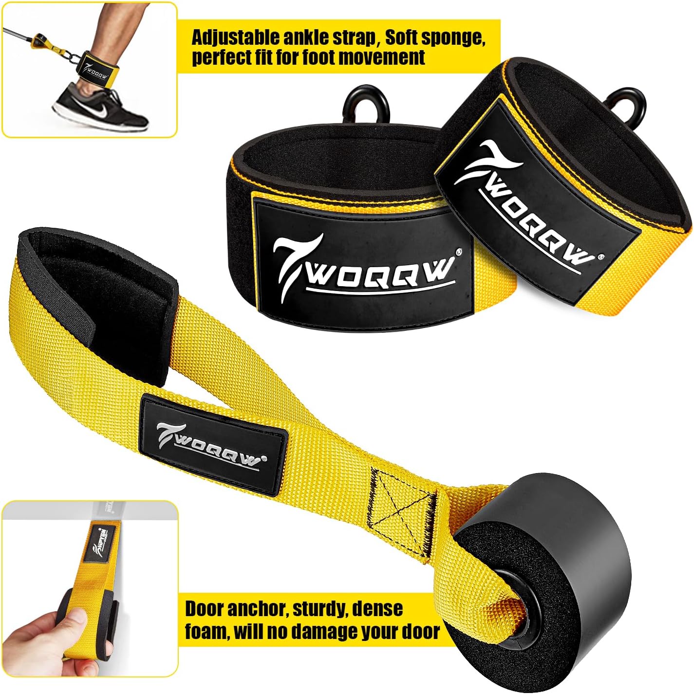WOQQW Resistance Bands, Heavy Exercise Bands with Handles