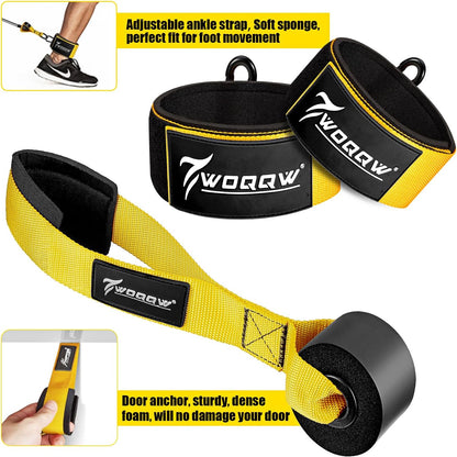 WOQQW Resistance Bands, Heavy Exercise Bands with Handles