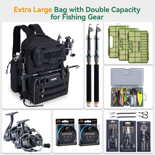 Goture Black Fishing Backpack