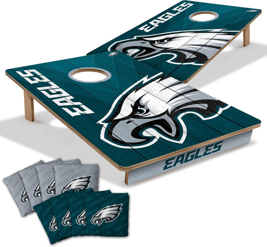 YouTheFan NFL Philadelphia Eagles 2' x 3' Wood Cornhole Game with Logo Bags