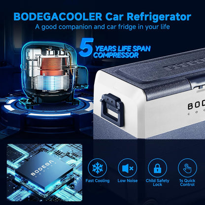 BODEGACOOLER 12 Volt Portable Refrigerator,64 Quart Car Fridge