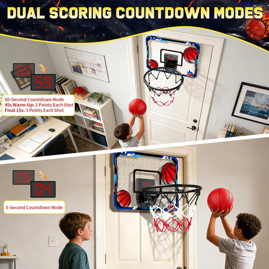 EagleStone Indoor Basketball Hoop – Electronic Scoring, Foldable Dunk Rim & Silent Mode