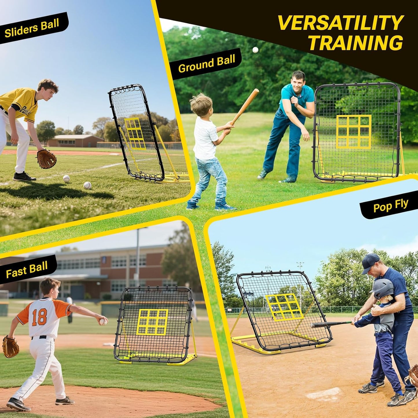 Dimples Excel 4x4.5 FT Heavy-Duty Baseball Rebounder