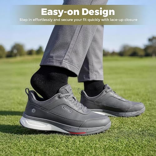 FitVille Extra Wide Mens Golf Shoes Arch Fit Spikeless Course Shoes
