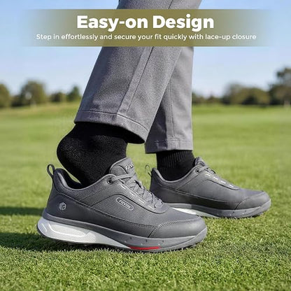 FitVille Extra Wide Mens Golf Shoes Arch Fit Spikeless Course Shoes