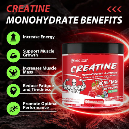 8 IN 1 Creatine Monohydrate Gummies for Men & Women