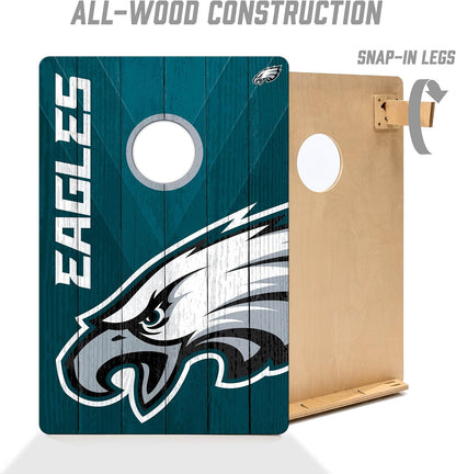 YouTheFan NFL Philadelphia Eagles 2' x 3' Wood Cornhole Game with Logo Bags