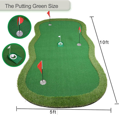 Chriiena Golf Putting Green,Large Practice Putting Mat for Indoor Outdoor