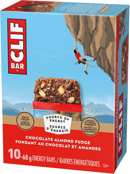 Clif Bar Energy Bars, Chocolate Almond Fudge, 680 g (Pack of 10)