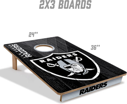 YouTheFan NFL Las Vegas Raiders 2' x 3' Wood Cornhole Game with Logo Bags