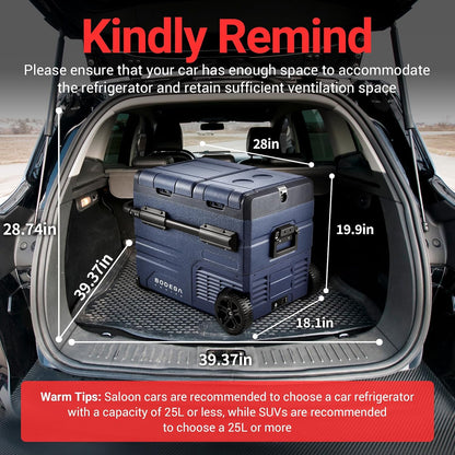 BODEGACOOLER 12V Portable Refrigerator Dual Zone 48 Quart, 45L Portable Car Fridge Freezer