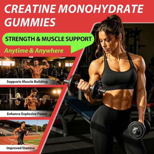 8 IN 1 Creatine Monohydrate Gummies for Men & Women